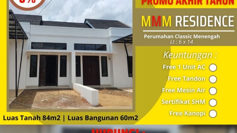 Promo Akhir Tahun: Rumah Idaman di MMM Residence Mulai dari 480 Juta-an!